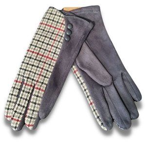 C.C. Accessories Women's Multi Colored Houndstooth and Grey Driving Gloves